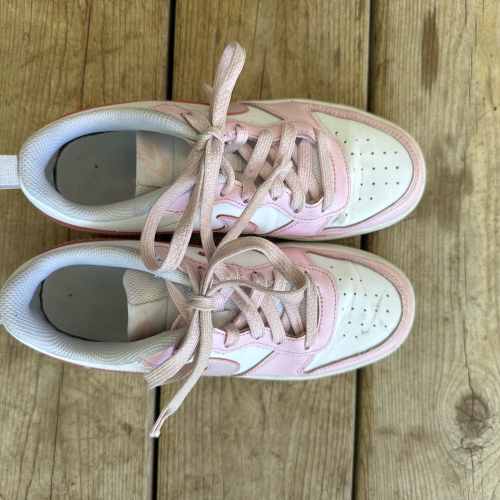 Nike Kids Pink and White Sneakers